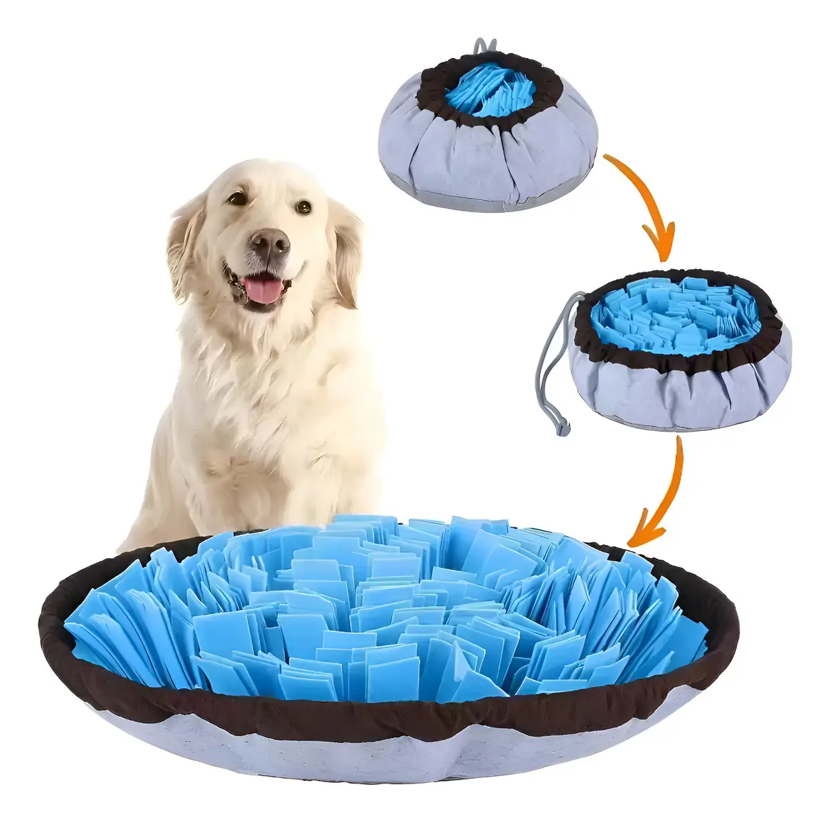 Alfombra olfativa plegable de 48cm para perro, diseño 2 en 1
