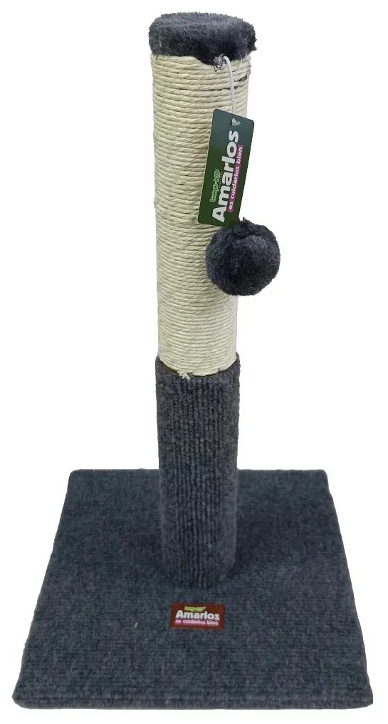 Rascador de un solo poste de sisal, 50 cm, con base de madera prensada